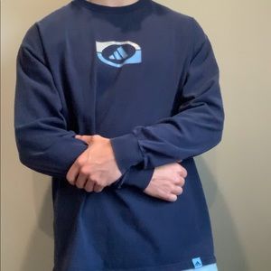 90’s Adidas Blue Logo Long Sleeve